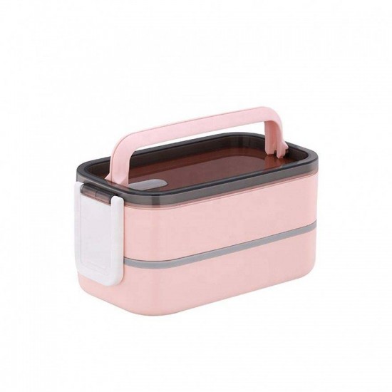 Layers Rectangular Leakproof Heatable Stainless Steel Food Storage Container Plastic Kids Bento Box Lunch Box