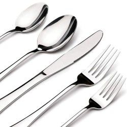 Modern Stainless Steel Flatware Set Restaurant Cutlery Including Silver Spoons Forks Knives at Low Price for Parties and Home