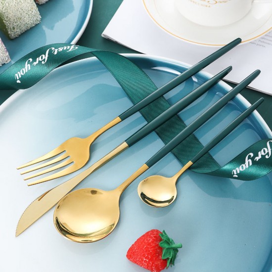 Factory wholesale mirror polishing tableware steak knife, fork, spoon four s of stainless steel western tableware gifts