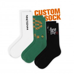 FREE DESIGN & MOCKUP Men Sock Custom Logo Cotton Crew Men Sox Breathable Custom Design Casual Sock