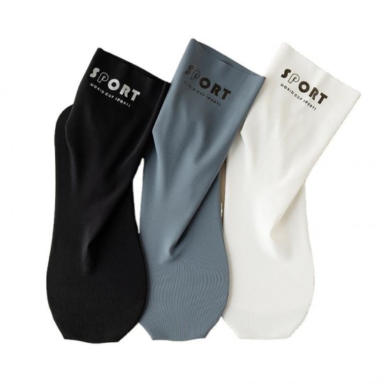 New Arrive Top Quality Men's Printing logo High Stretch Ice Silk Indoor Floor Socks Breathable Comfortable Anti-odor Home Socks