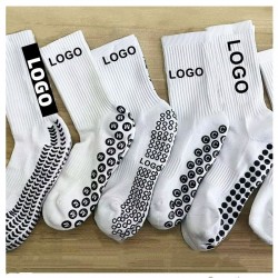 Factory Custom Wholesale Anti slip Football Socks Unisex Grip Crew Sport Sock Non slip Soccer Men Athletic Grip Socks