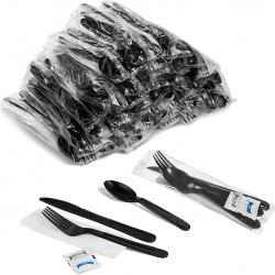 Plastic Spoon Plastic Fork Disposable Plastic Cutlery Set Includes Forks Spoons & Knives for Restaurant Takeout