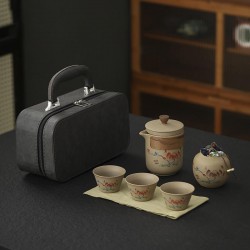 Custom Portable Teaware Travel Tea Sets Luxury Gift Set Traditional Ceramic Infuser Teapot Teacups VIP Business Gift Set