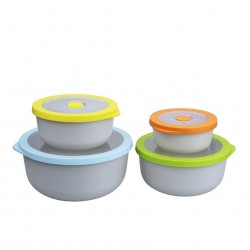 4Pcs/Set Bpa Free Food Container Microwave Safe Bento Lunch Box Plastic Food Storage Bowl Fresh Seal Bowl Set With Lid