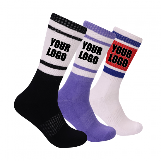 Custom Sports Cotton Socks Custom Logo Unisex Sports Socks Custom Crew Athletic Socks