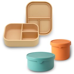 Microwave Safe Silicone Kids Lunch Box LeakProof Silicone Bento Box