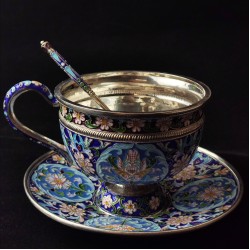 Selection Of Fine Handmade Sterling Silver Tea Set Russian Floral Pattern Elegant Filigree Enamel Hot Selling Coffee set