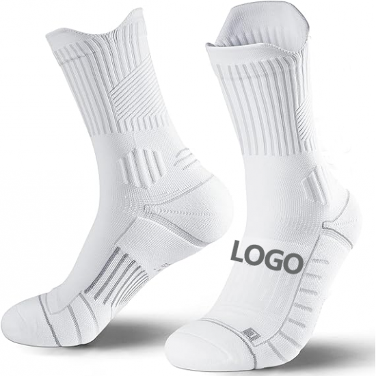 Custom Mens Socks Sports Custom Socks logo White Running Grip Designer Crew Unisex Ankle Calcetines Athletic Soccer Cotton