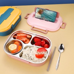 Choice Fun Food Grade 304 Stainless Steel Sealed Leak Proof High Capacity Lunch Bento Box Compartment Design With Cutlery