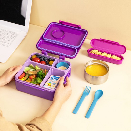 HAIXIN Plastic Multifunctional Kids Bento Lunch Box Sets With Bag