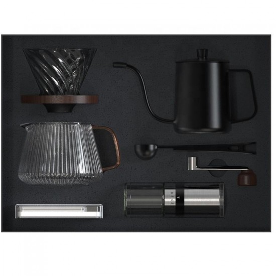 Premium Box Outdoor Travel Drip Coffee Coffee Set Gifts Set With Manual Coffee Grinder Filter Kettle Pot Scale Spoon