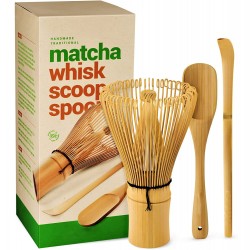 Wholesale Handmade Japanese Matcha Ceremonial Bowl Set Natural Bamboo Traditional Customize 3pcs Matcha Tea Whisk Set