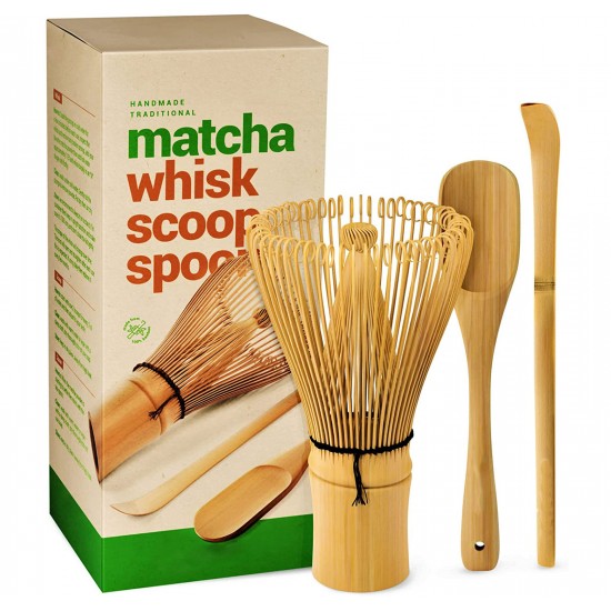 Wholesale Handmade Japanese Matcha Ceremonial Bowl Set Natural Bamboo Traditional Customize 3pcs Matcha Tea Whisk Set