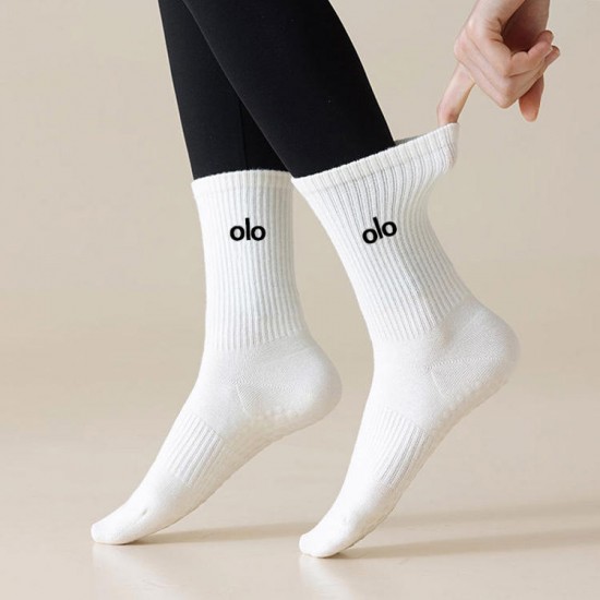 AL O Custom Design Own Logo Crew Sock No Minimum Order Private Your Label Bamboo Cotton Black Man Sport Sock Elite Calcetines