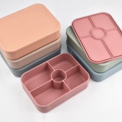 1100ml BPA Free Microwavable Silicone Food Container Storage Heat-resistant Bento lunch box Colorful For Adult