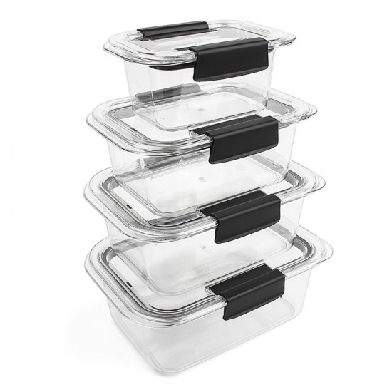 Custom Clear Plastic Kids Storage Lunch Box Pantry Fridge Kitchen Airtight Food Storage Container Set With Lid