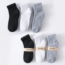 Solid Crew Socks Breathable Socks Man