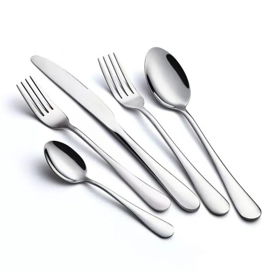 Wholesale Hotel Fork Spoon Knife Restaurant Cutlery Stainless Steel Flatware Sliver Silverware Set