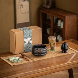 Hot Selling Harmony Wholesale Japanese Tea Gift Set Song Dynasty Ceremonial Matcha Bowl Cup Set Bamboo Whisk Paper Box