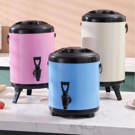 Customization Stainless Steel Thermos Bucket Keep Warm Insulation Barrel Pot Milk Tea Bucket With Faucet